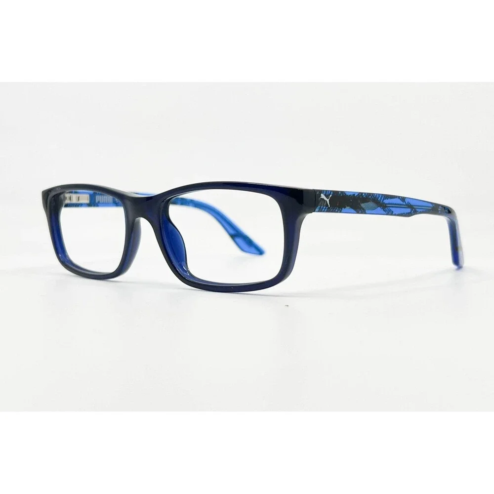 Puma Eyeglasses Kids Blue PJ0009O 001 Rectangular Full Rim 49-16-130